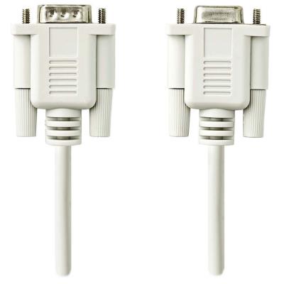 NEDIS sériový kabel/ D-SUB 9-pin zástrčka - D-SUB 9-pin zásuvka/ slonovinová/ bulk/ 2m