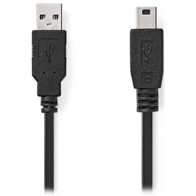 NEDIS kabel USB 2.0/ zástrčka USB-A - zástrčka USB Mini-B 5 pinů/ černý/ bulk/ 1m