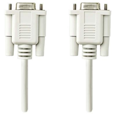 NEDIS sériový kabel/ D-SUB 9-pin zásuvka - D-SUB 9-pin zásuvka/ slonovinová/ bulk/ 2m