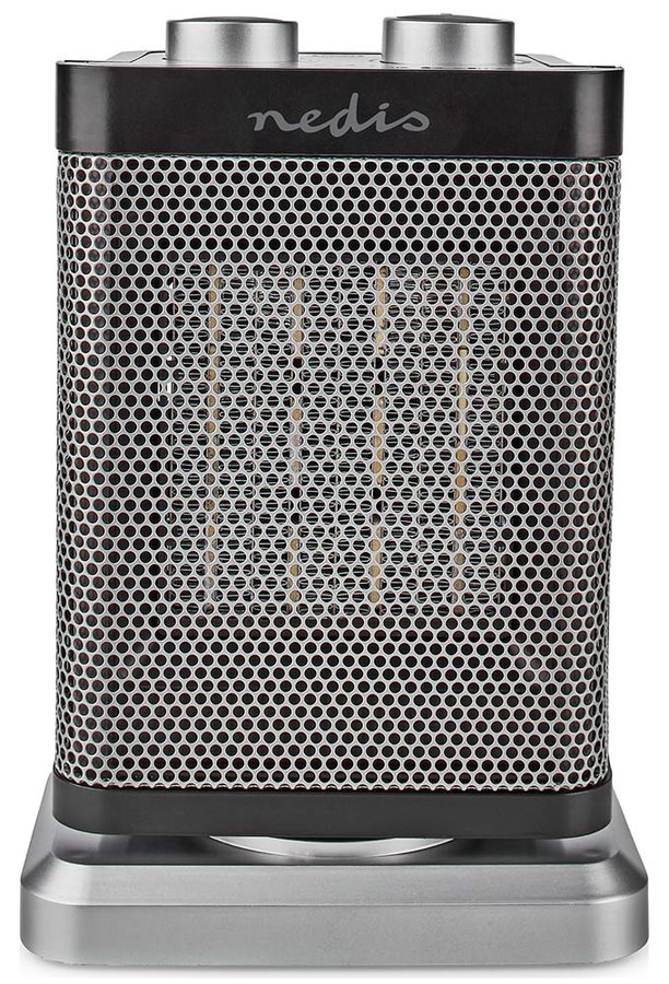 NEDIS keramický horkovzdušný ventilátor PTC/ termostat/ spotřeba 1500 W/ 2 tepelné režimy/ ochrana proti převrácení