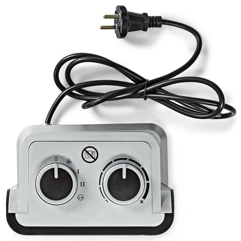 NEDIS keramický horkovzdušný ventilátor PTC/ termostat/ spotřeba 1500 W/ 2 tepelné režimy/ ochrana proti převrácení