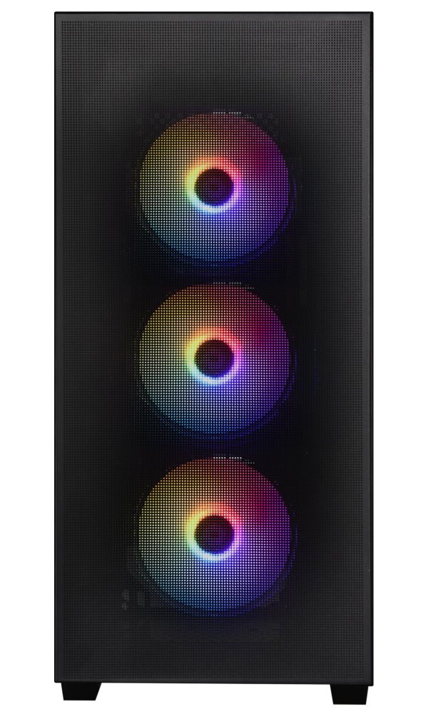 BitFenix skříň Flow FRGB/ ATX / 4x120mm FRGB fan / 2xUSB 3.0  / tvrzené sklo / černá