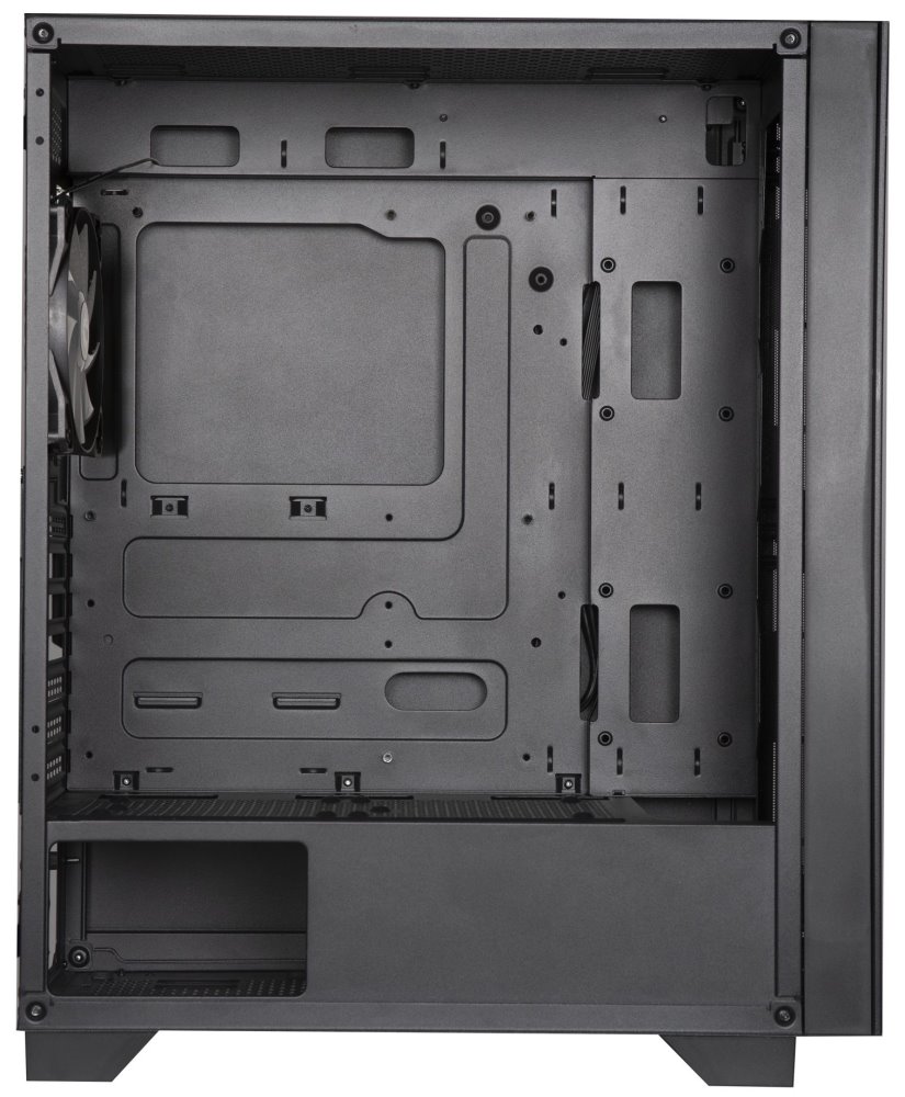 BitFenix skříň Flow FRGB/ ATX / 4x120mm FRGB fan / 2xUSB 3.0  / tvrzené sklo / černá