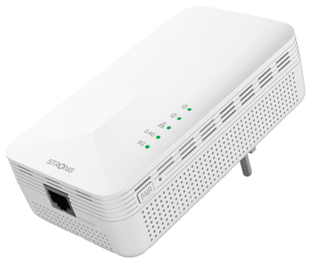 STRONG sada 2 adaptérů Powerline 1000 WF DUO FRV2/ Powerline 1000 Mbit/s/ Wi-Fi 1200 Mbit/s/ 2x LAN/ bílý