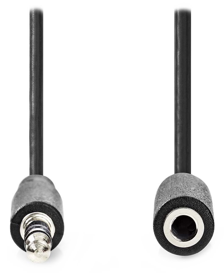 NEDIS prodlužovací stereo audio kabel s jackem/ zástrčka 3,5 mm - zásuvka 3,5 mm/ černý/ bulk/ 5m