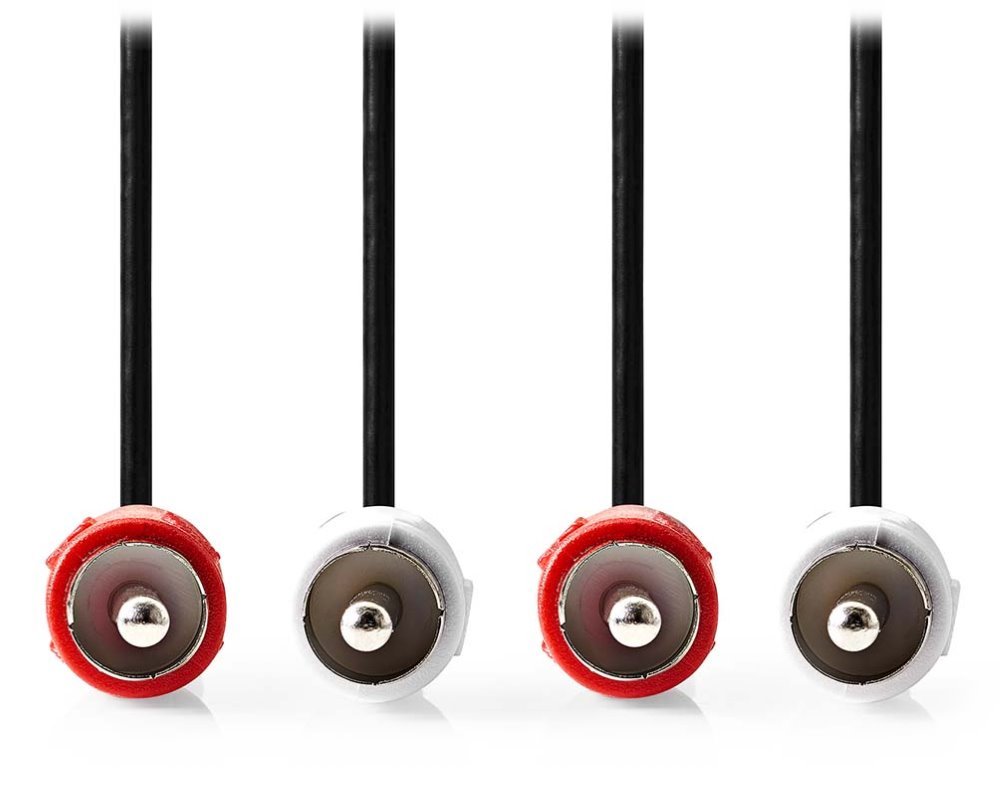 NEDIS stereo audio kabel RCA/ 2x zástrčka RCA - 2x zástrčka RCA/ černý/ bulk/ 1,5m