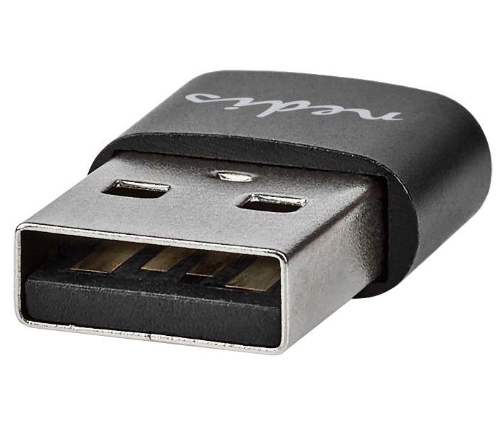 NEDIS adaptér USB/ konektory USB 2.0 A – USB-C zásuvka/ černý/ blistr