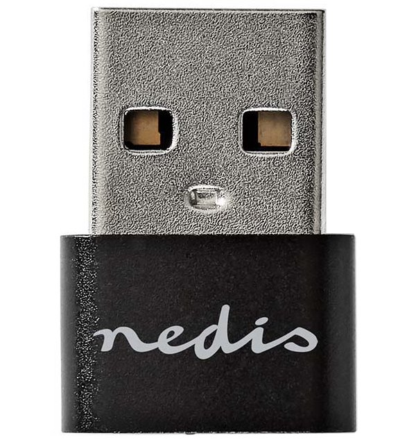 NEDIS adaptér USB/ konektory USB 2.0 A – USB-C zásuvka/ černý/ blistr