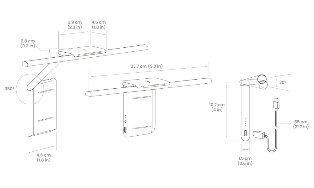 BENQ Lampa LED pro elektronické čtení LaptopBar White/ bílá/ pro notebooky