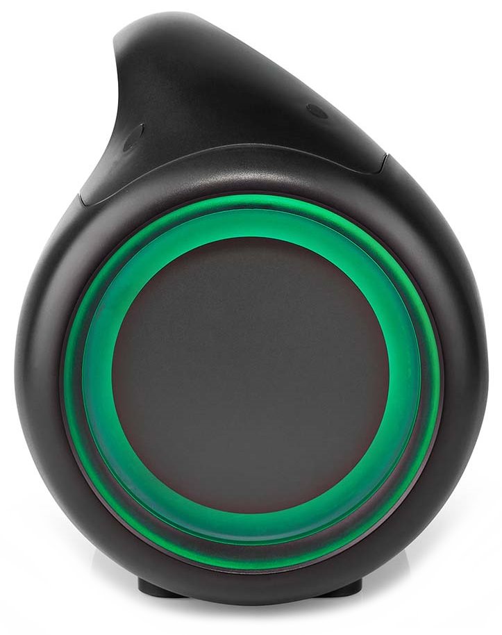 NEDIS párty reproduktor/ 2.0/ výkon 120 W/ Bluetooth 5.0/ AUX/ USB-C/ USB-A/ 3,5 mm jack/ 1x 6,35 mm/ IPX5/ ABS/ černý