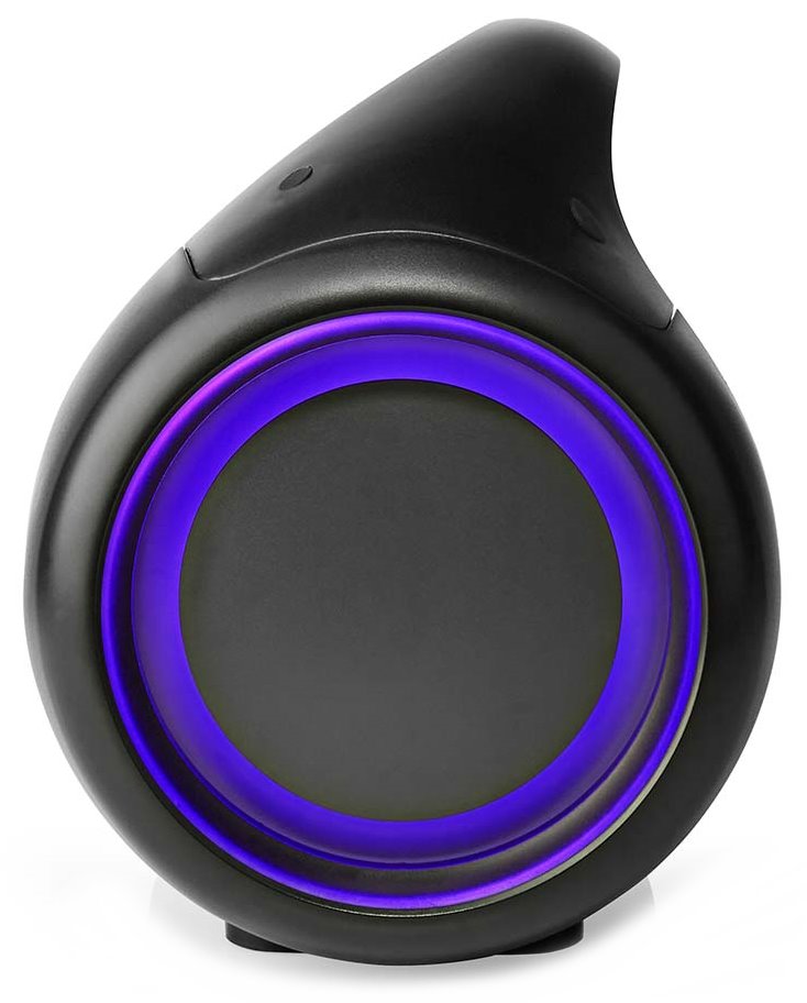 NEDIS párty reproduktor/ 2.0/ výkon 120 W/ Bluetooth 5.0/ AUX/ USB-C/ USB-A/ 3,5 mm jack/ 1x 6,35 mm/ IPX5/ ABS/ černý