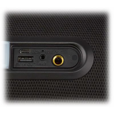 NEDIS párty reproduktor/ 2.0/ výkon 120 W/ Bluetooth 5.0/ AUX/ USB-C/ USB-A/ 3,5 mm jack/ 1x 6,35 mm/ IPX5/ ABS/ černý
