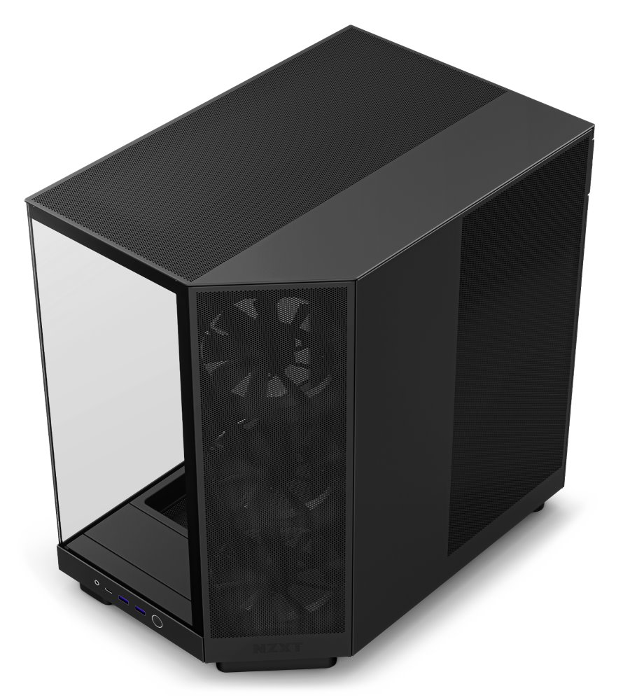 NZXT skříň H6 Flow dvoukomorová / MidT / 3x120mm fan / 2xUSB 3.2 / USB-C / prosklená bočnice i čelo / černá
