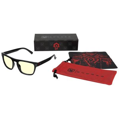 GUNNAR kancelářske/herní brýle WORLD OF WARCRAFT, HORDE EDITION ONYX * jantarová skla * BLF 65 * GUNNAR focus