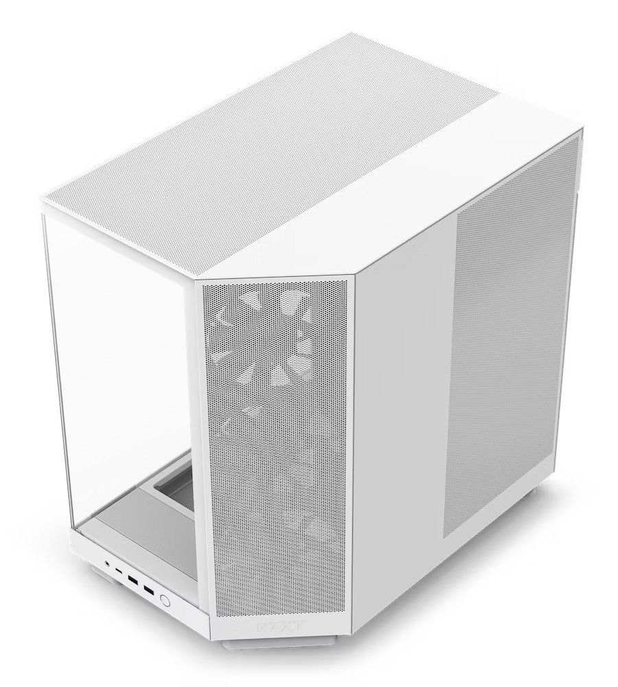 NZXT skříň H6 Flow dvoukomorová / MidT / 3x120mm fan / 2xUSB 3.2 / USB-C / prosklená bočnice i čelo / bílá