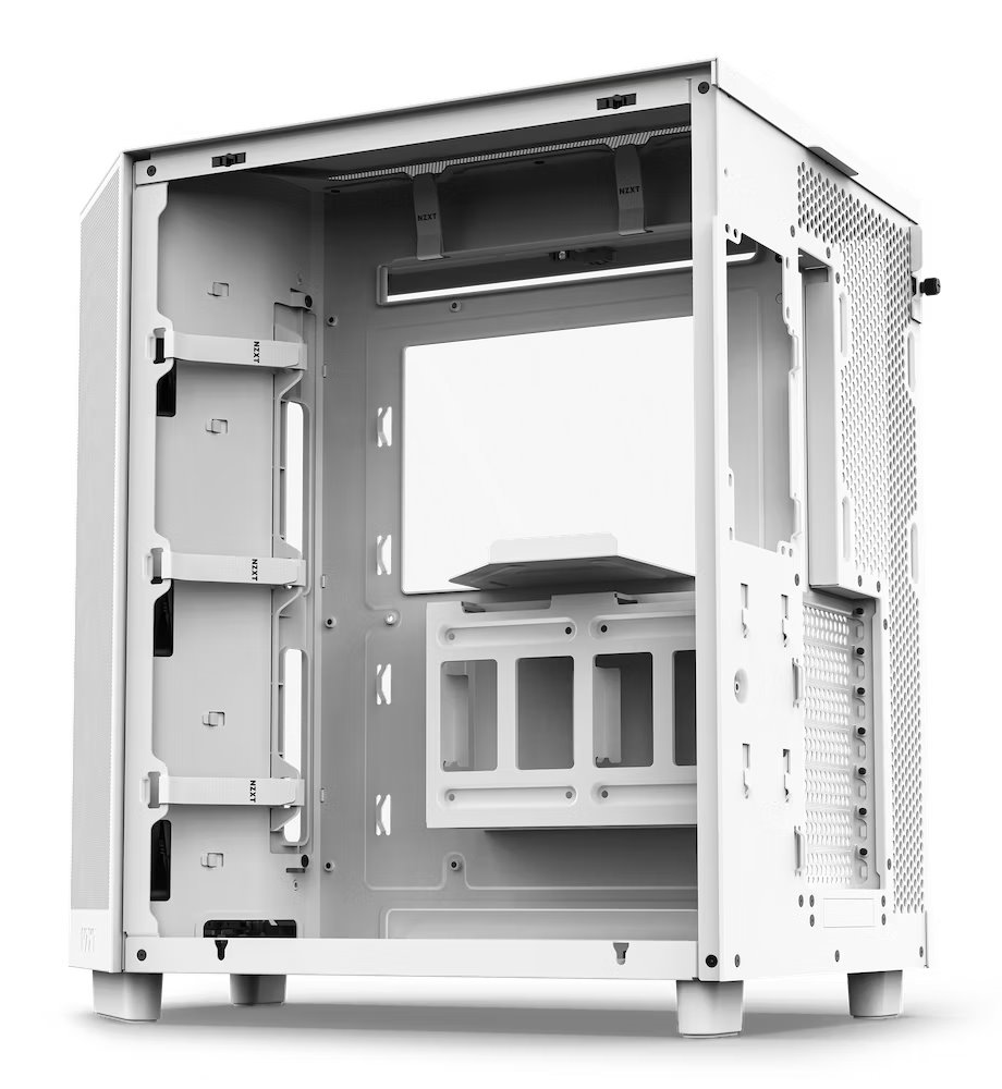 NZXT skříň H6 Flow dvoukomorová / MidT / 3x120mm fan / 2xUSB 3.2 / USB-C / prosklená bočnice i čelo / bílá