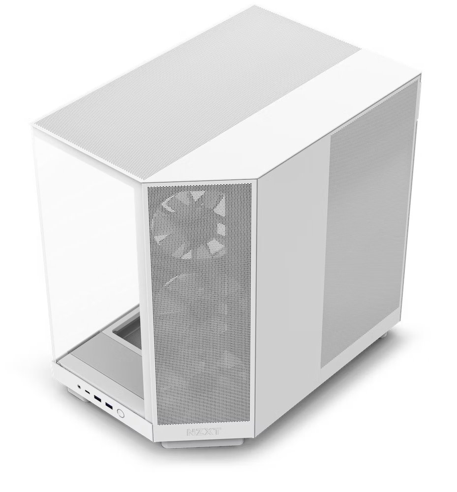 NZXT skříň H6 Flow RGB dvoukomorová / MidT / 3x120mm RGB fan / 2xUSB 3.2 / USB-C / prosklená / bílá