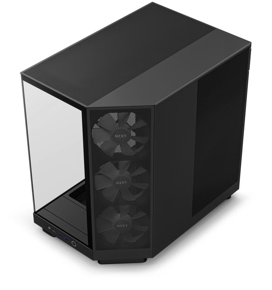 NZXT skříň H6 Flow RGB dvoukomorová / MidT / 3x120mm RGB fan / 2xUSB 3.2 / USB-C / prosklená / černá
