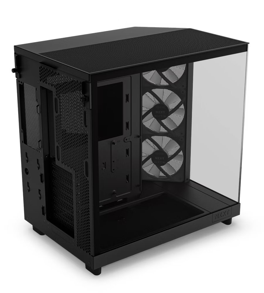 NZXT skříň H6 Flow RGB dvoukomorová / MidT / 3x120mm RGB fan / 2xUSB 3.2 / USB-C / prosklená / černá