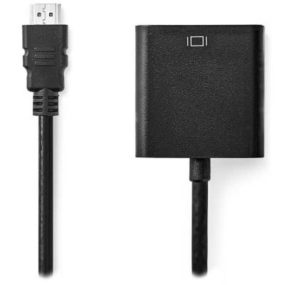 NEDIS HDMI redukční kabel/ HDMI zástrčka - VGA zásuvka/ černý/ blistr/ 20cm