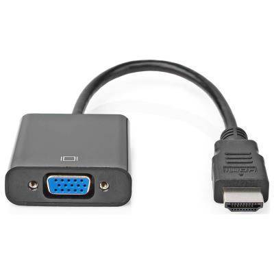 NEDIS HDMI redukční kabel/ HDMI zástrčka - VGA zásuvka/ černý/ blistr/ 20cm