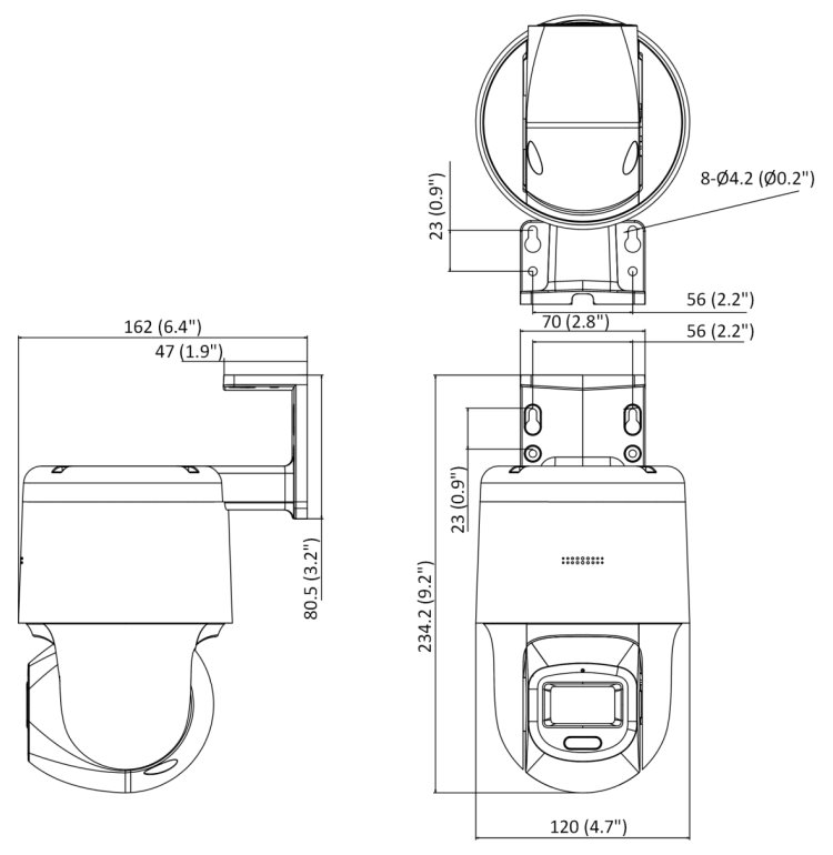 HiLook Powered by HIKVISION/ PTZ-N2C200C-DE(F1)(O-STD)/ PTZ/ 2Mpix/ 4 mm/ ColorVu/ IR 30m/ IP66