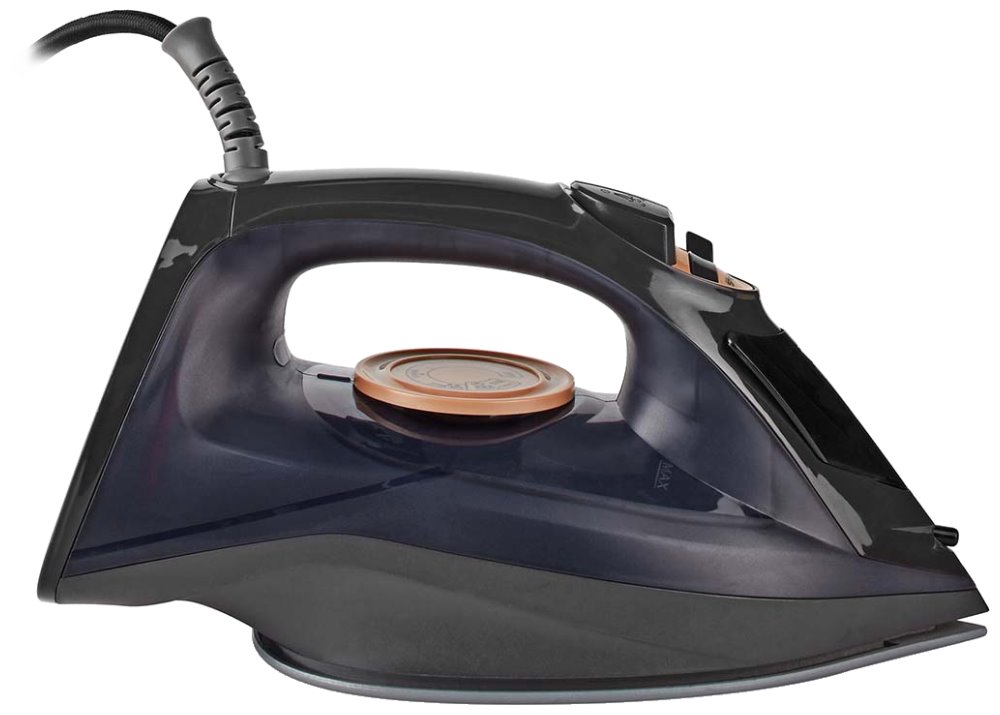 NEDIS napařovací žehlička/ spotřeba 2200 W/ parní výstřel/ keramická/ objem nádržky 220 ml/ fialová