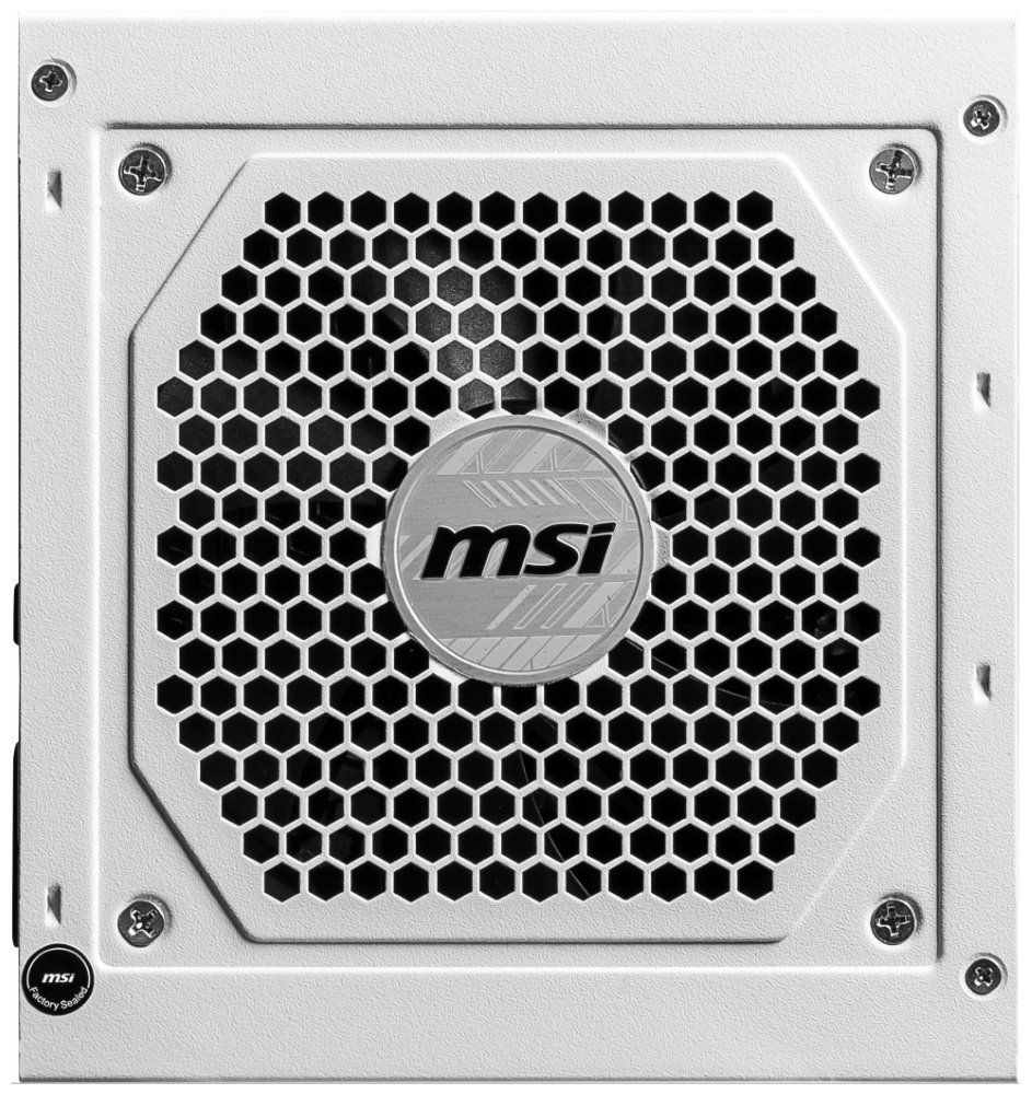 MSI zdroj MAG A850GL PCIE5 WHITE/ 850W/ ATX3.1/ akt. PFC/ 7 let celk. záruka/ 120mm fan/ modulární kabeláž/ 80PLUS Gold