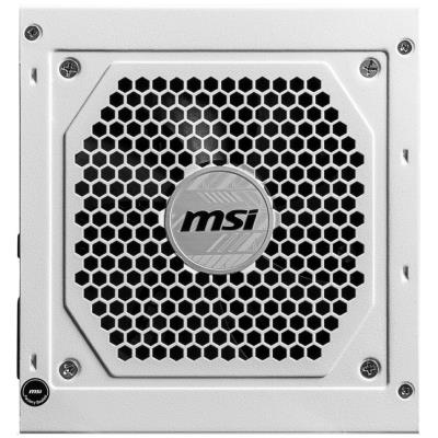 MSI zdroj MAG A850GL PCIE5 WHITE/ 850W/ ATX3.1/ akt. PFC/ 7 let celk. záruka/ 120mm fan/ modulární kabeláž/ 80PLUS Gold