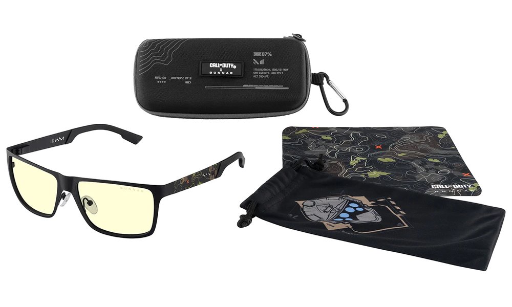 GUNNAR kancelářske/herní brýle CALL OF DUTY UAV EDITION ONYX TOPO * jantarová skla * BLF 65 * GUNNAR focus