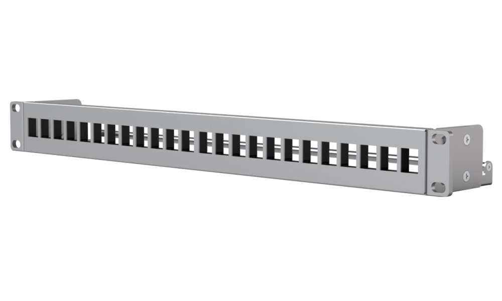 Ubiquiti 24-Port Blank Keystone Patch Panel - Panel do rozvaděče 19", pro keystone, stříbrný, 1U