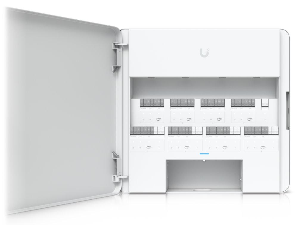 Ubiquiti Enterprise Access Hub - Rozbočovač, 10x GbE, 8x PoE Out 802.3af, 8x relé, 8+8 vstupů, záložní napájení