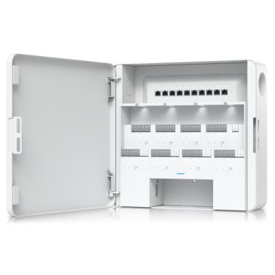 Ubiquiti Enterprise Access Hub - Rozbočovač, 10x GbE, 8x PoE Out 802.3af, 8x relé, 8+8 vstupů, záložní napájení