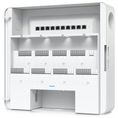Ubiquiti Enterprise Access Hub - Rozbočovač, 10x GbE, 8x PoE Out 802.3af, 8x relé, 8+8 vstupů, záložní napájení