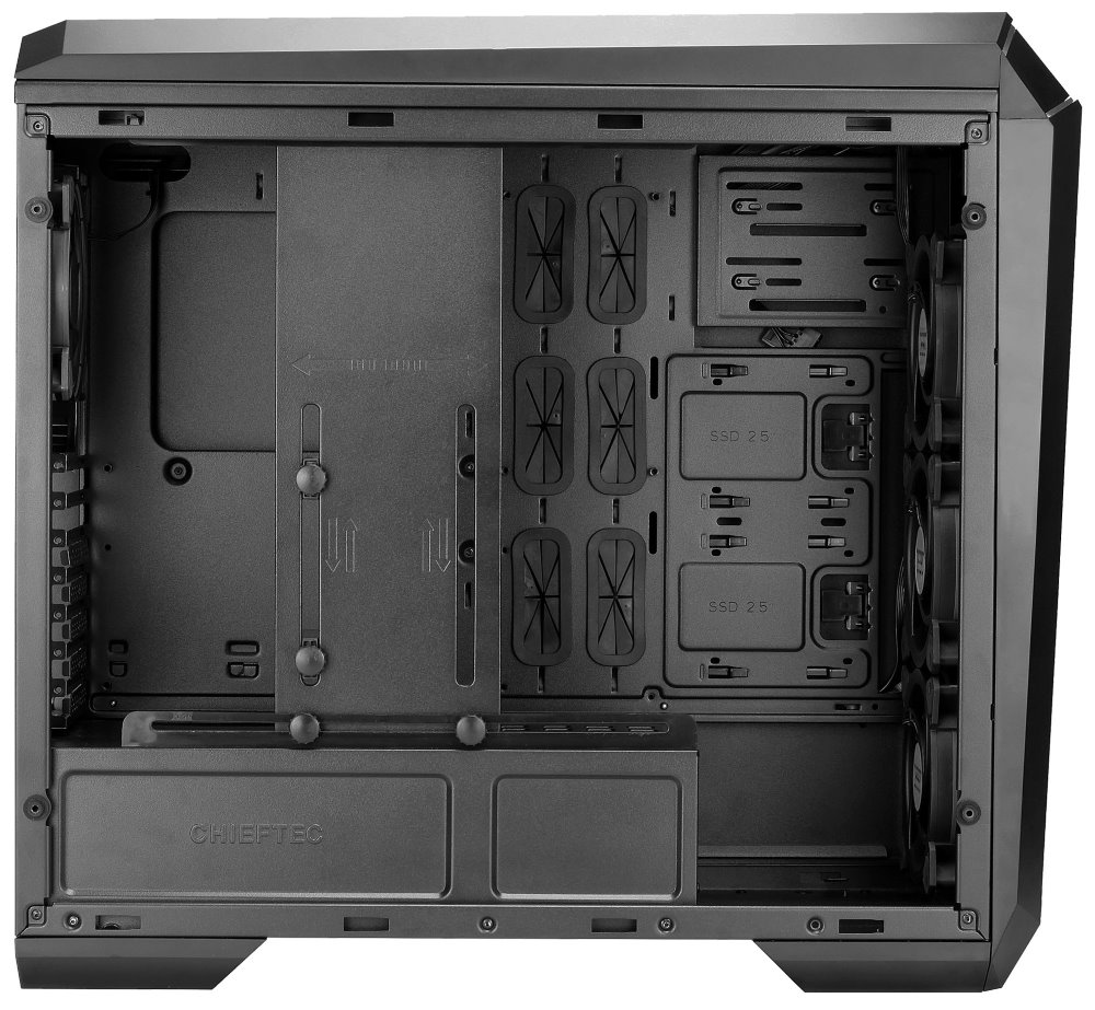 CHIEFTEC MidT Stallion II GP-02B-UC-OP / ATX / 2x USB3.0 / USB2.0 / USB-C / bez zdroje / průhledná bočnice / černá