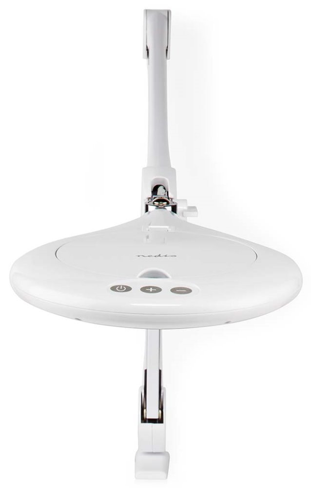 NEDIS zvětšovací stolní LED lampa/ čočka 3 dioptrie/ spotřeba 10 W/ teplota 6500 K/ světelný tok 660 lm/ bílá