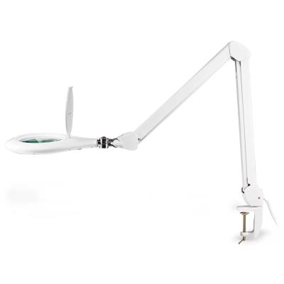 NEDIS zvětšovací stolní LED lampa/ čočka 3 dioptrie/ spotřeba 10 W/ teplota 6500 K/ světelný tok 660 lm/ bílá