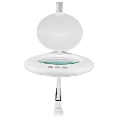 NEDIS zvětšovací stolní LED lampa/ čočka 3 dioptrie/ spotřeba 10 W/ teplota 6500 K/ světelný tok 660 lm/ bílá