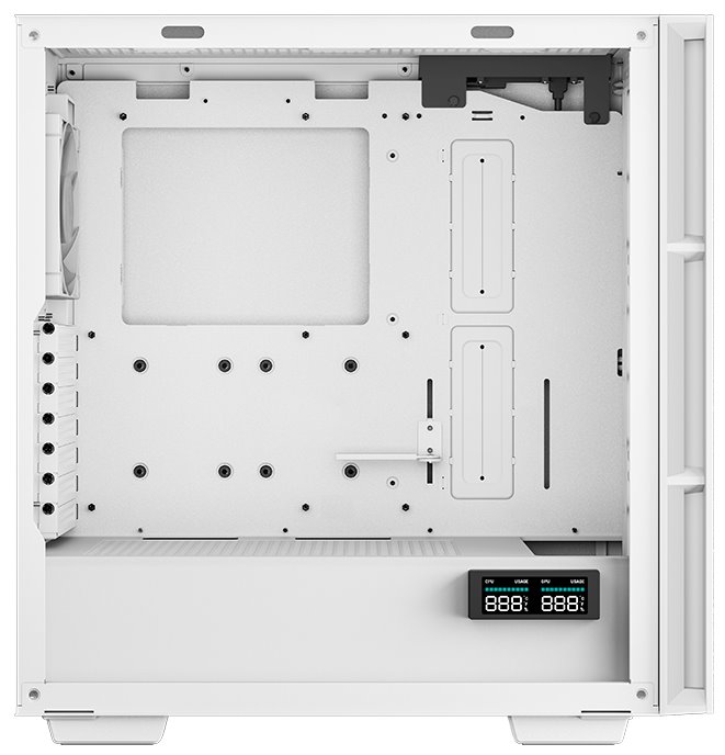 DEEPCOOL skříň CH560 Digital / MidT/ 3x140 a 120mm ARGB fan / USB 3.0 / USB-C/ tvrzené sklo / digitální displej / bílá