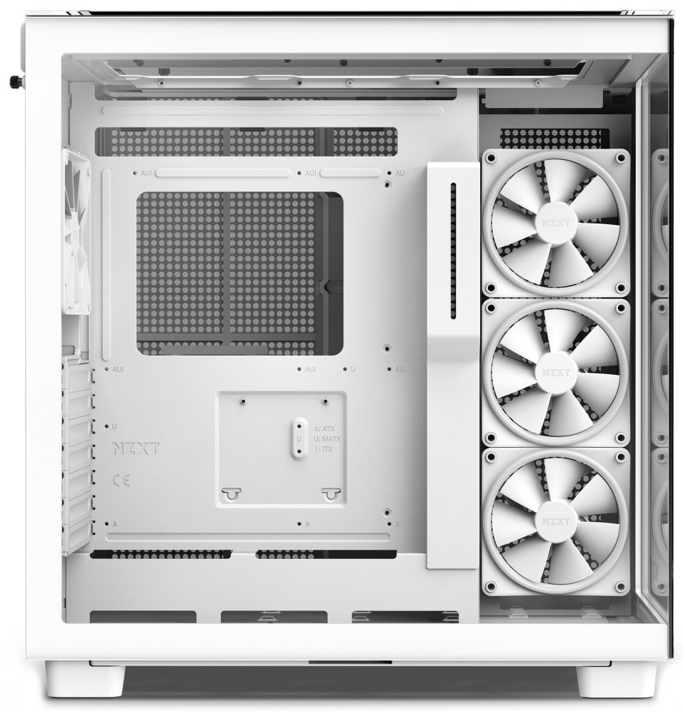 POŠKOZENÝ OBAL - NZXT skříň H9 Elite dvoukomorová ATX / 3xRGB 120 mm / 1x 120mm fan / prosklená / RGB&fan controler / bílá