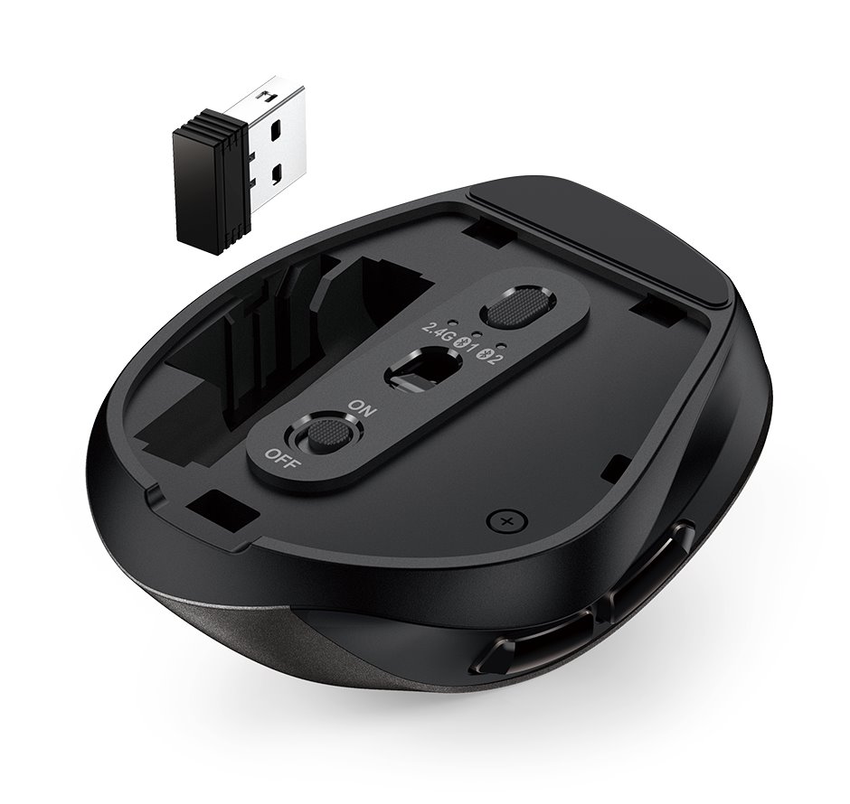 GENIUS Ergo 9000S Champagne Titanium/ duální Bluetooth + 2,4GHz/ 2400 dpi/ bezdrátová/ tichá/ titanová