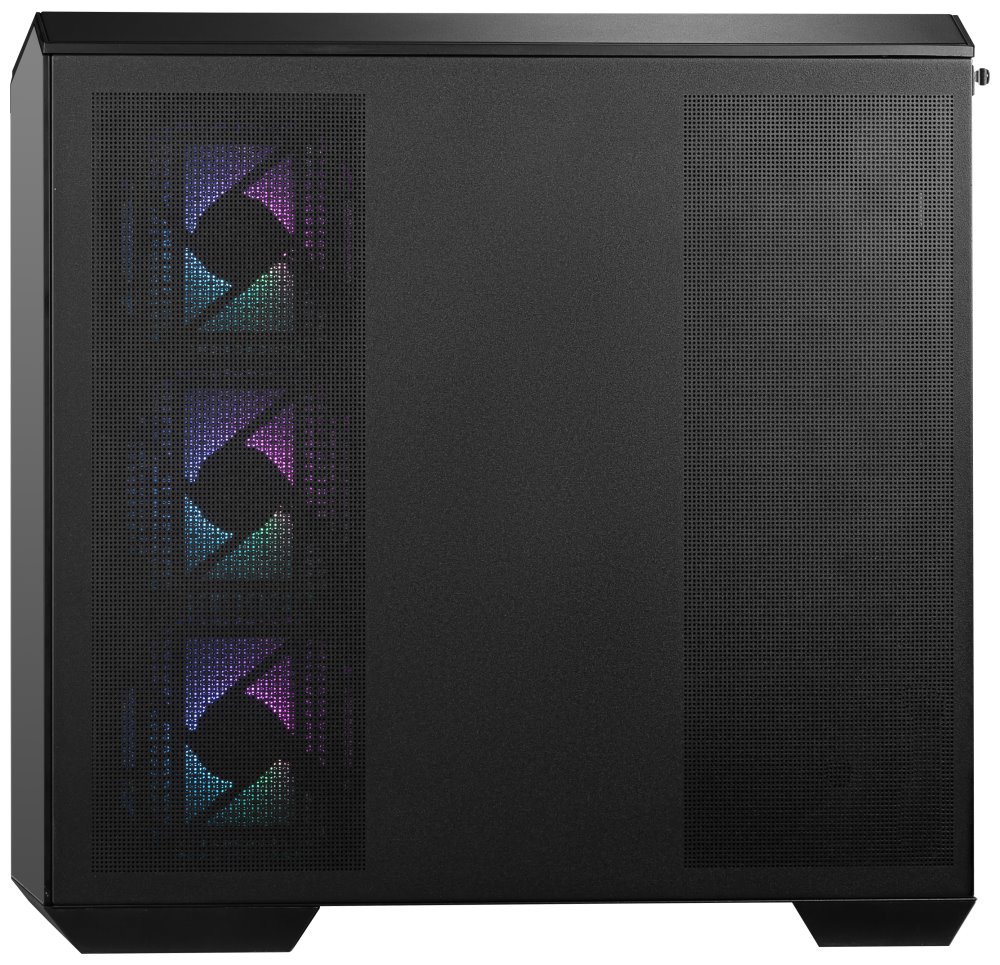MSI skříň MAG PANO M100R PZ Black/ bez zdroje/ levé a přední sklo/ 4x 120 mm A-RGB fan/ 1x USB-C/ 1x USB3.2/ černá