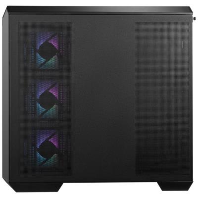 MSI skříň MAG PANO M100R PZ Black/ bez zdroje/ levé a přední sklo/ 4x 120 mm A-RGB fan/ 1x USB-C/ 1x USB3.2/ černá