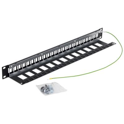 Triton 19' modulární patch panel 1U pro max. 24ks keystone,otvor 14,8x17,5mm , černý