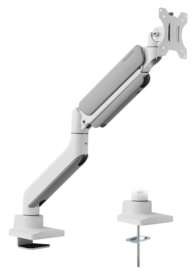 Neomounts DS70PLUS-450WH1/Držák zakřiveného displeje/na stůl/17-49"/svorka+průch./VESA 100X100/nosn.18kg/plyn.píst/1 dis