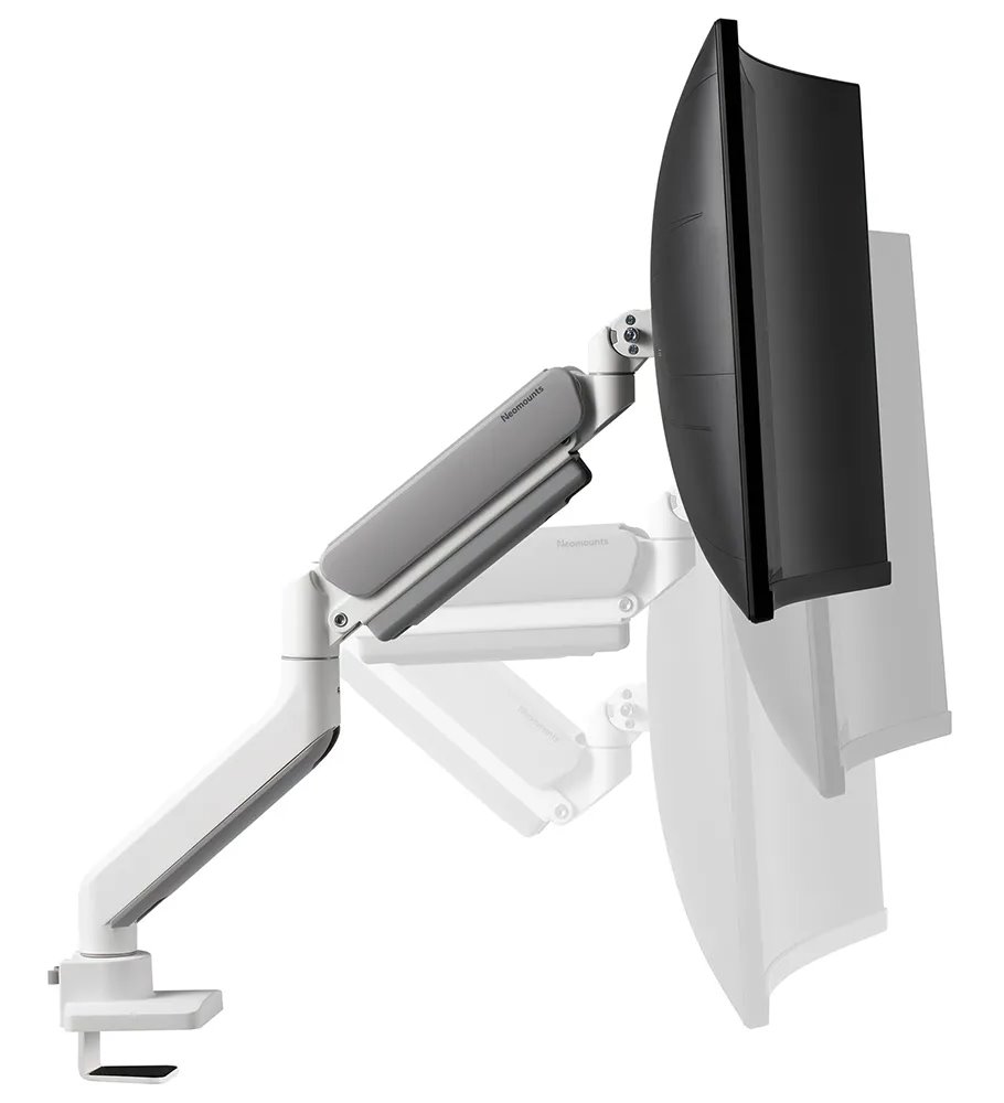 Neomounts DS70PLUS-450WH1/Držák zakřiveného displeje/na stůl/17-49"/svorka+průch./VESA 100X100/nosn.18kg/plyn.píst/1 dis