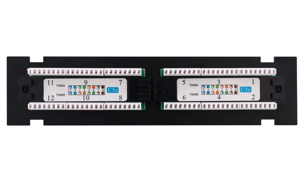 XtendLan Patch panel na zeď, 12 portů, Cat5e