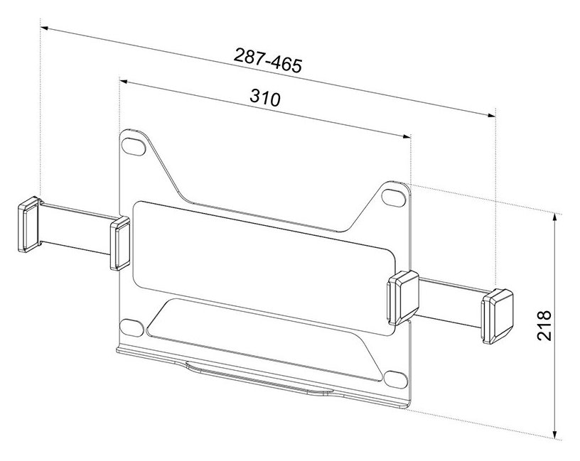 Neomounts  ADS20-425BL1 / Držák na notebook 11,6"-17,3" / doplněk pro stojany VESA 75x75 / nosn. 8kg