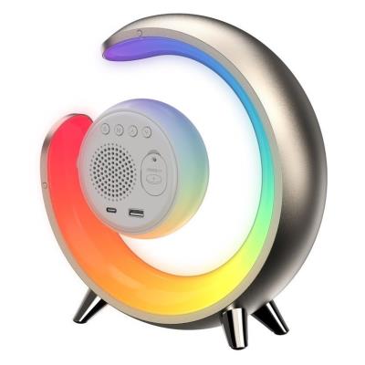 IMMAX LED noční lampička PEACOCK s hodinami/ RGB světlo/ 20W/ 400lm/ 5V/2,1A/ USB port/ zlatá