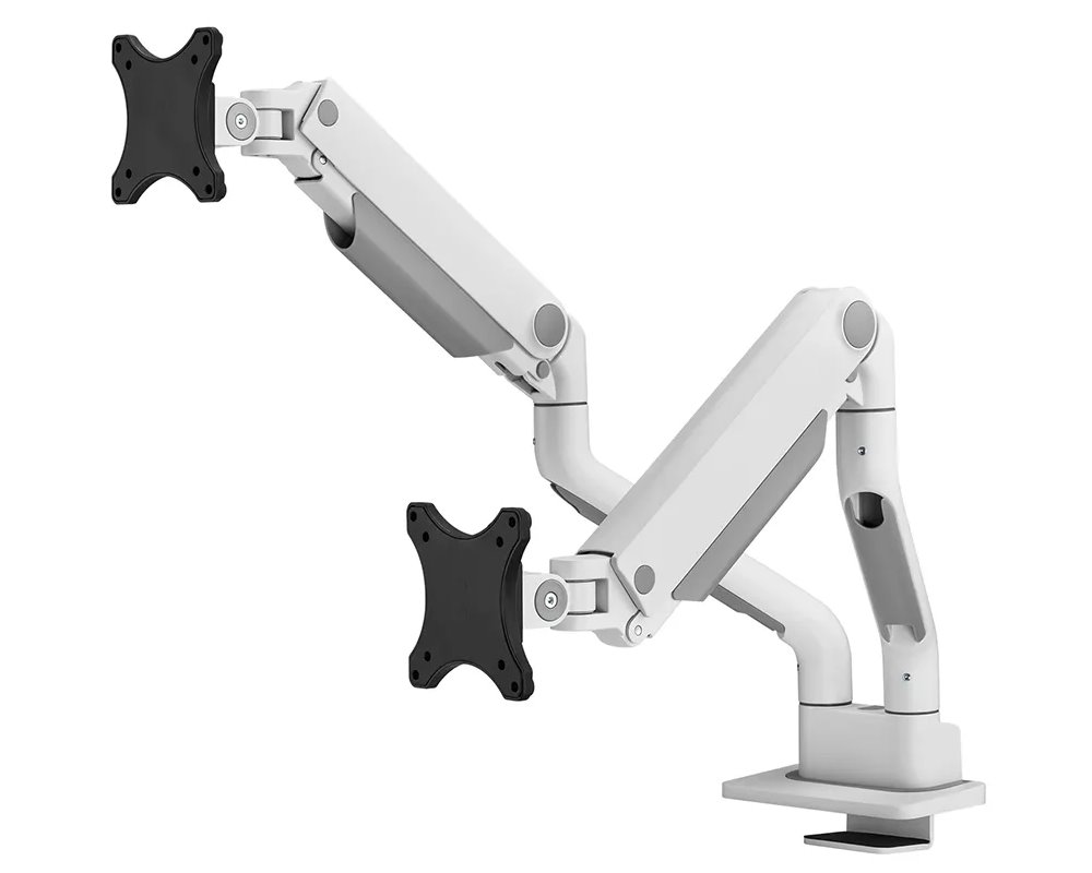 Neomounts DS70S-950WH2/Držák displeje/na stůl/17-35"/svorka+průch./VESA 100X100/nosn.2x18kg/plyn.píst/2 dis